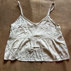 Abercrombie & Fitch Cream Fitted Peplum Camisole